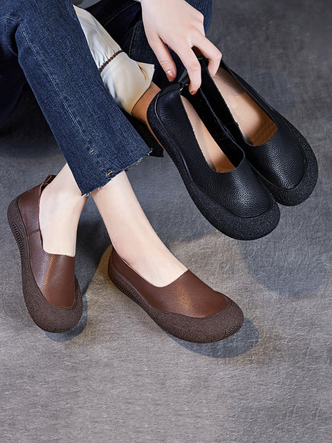 Women Vintage Soft Leather Flat Shoes