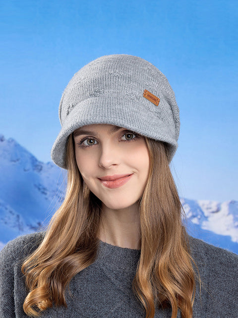 Women Winter Warm Knit Solid Hat