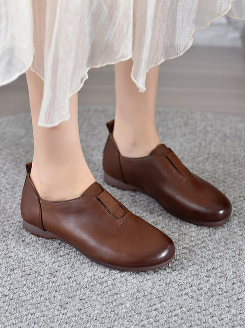 Women Artsy Genuine Leather Low Heel Shoes