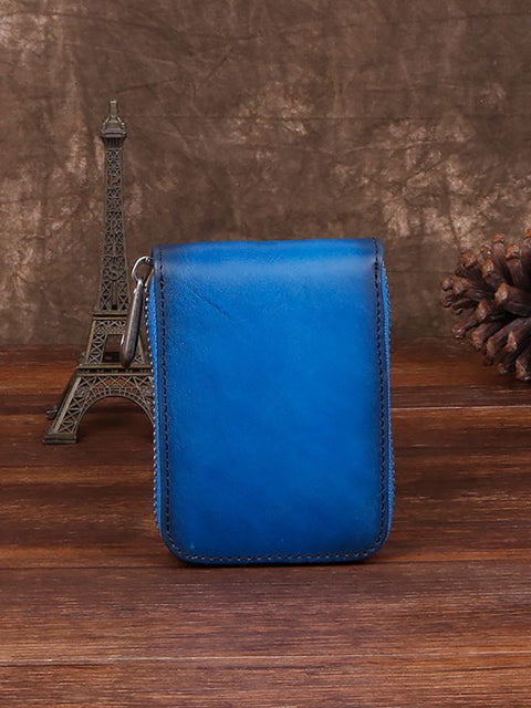 Vintage Genuine Leather Zipper Multifunction Wallet