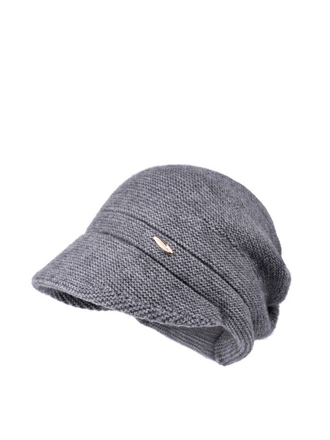 Women Winter Solid Warm Knit Hat