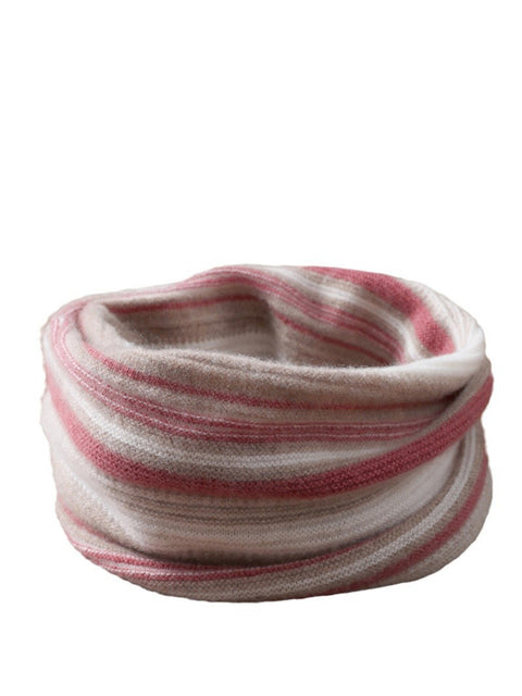 Women Winter Wool Colorblock Knit Neck Scarf