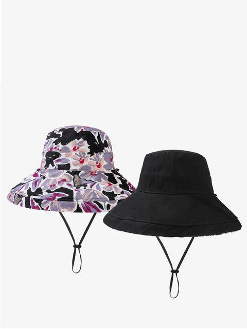 Women Summer Flower Dual-side Wearing Sunproof Hat