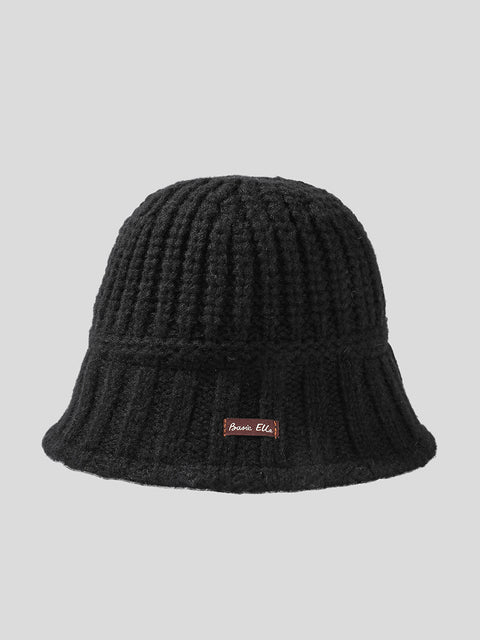 Winter Pure Color Fashion Knitted Patch Warm Hat