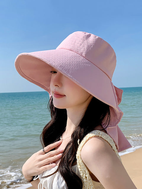 Women Casual Summer Sunproof Bowknot Shawl Hat