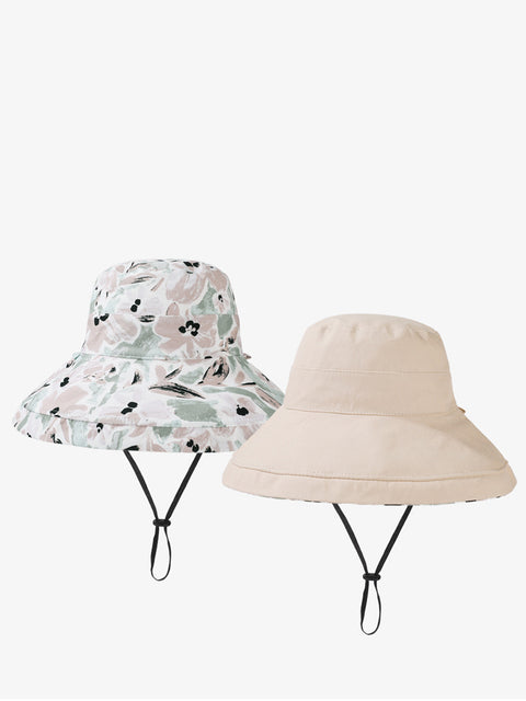 Women Summer Flower Dual-side Wearing Sunproof Hat