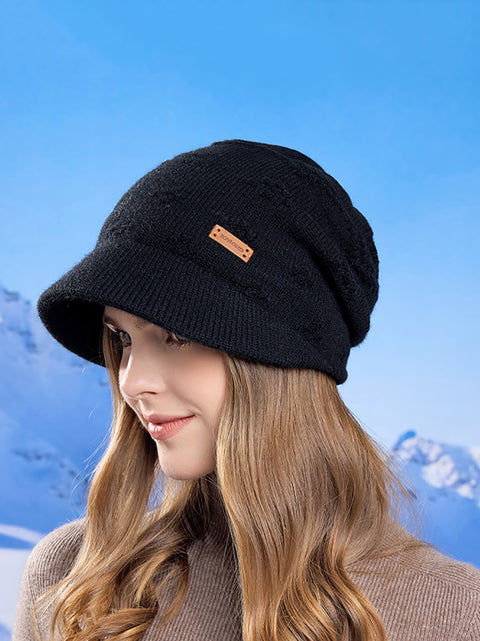 Women Winter Warm Knit Solid Hat