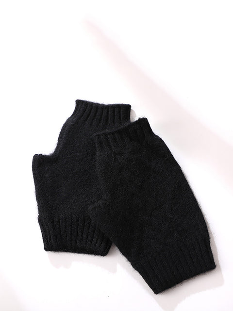 Unisex Twrist Knit Warm Leakage Finger Gloves