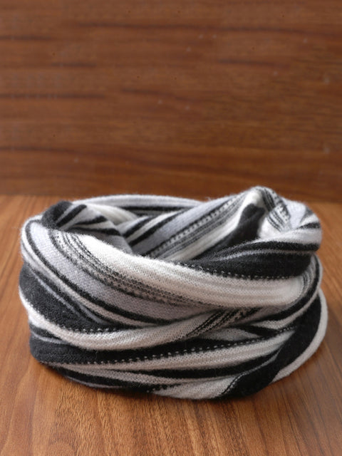 Women Winter Wool Colorblock Knit Neck Scarf