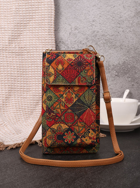 Bohemia Flower Multifunction Mobile Phone Bag Wallet