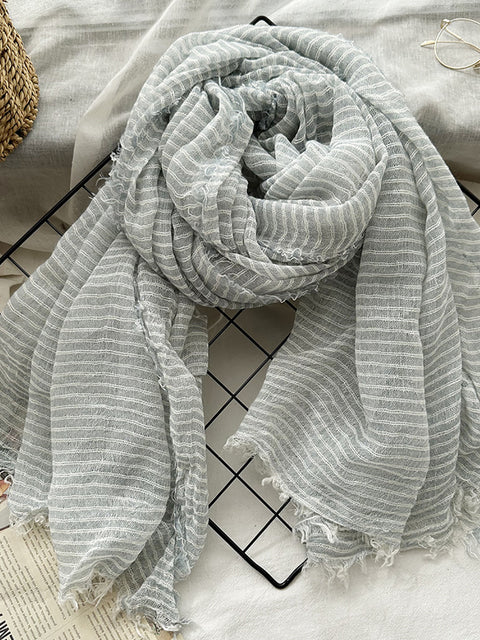 Women Spring Artsy Stripe Shawl Scarf