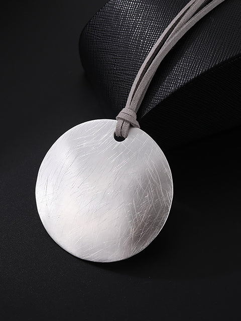 Casual Alloy Circle Long Sweater Necklace