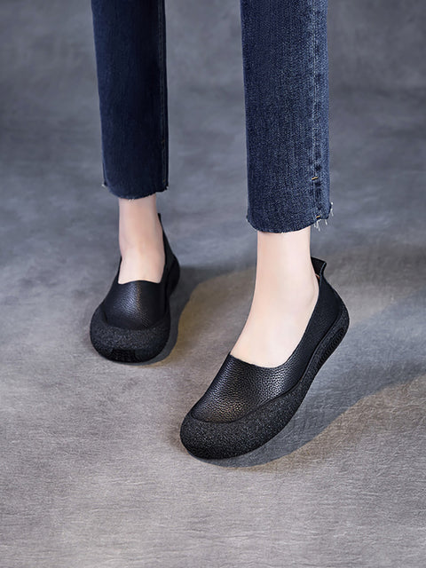 Women Vintage Soft Leather Flat Shoes