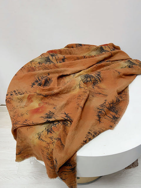 Women Ethnic Flower Tie-dye Autumn Scarf