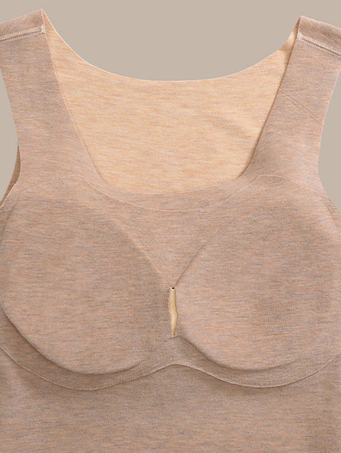 Women Winter Seamless Warm With Bra Pad Base