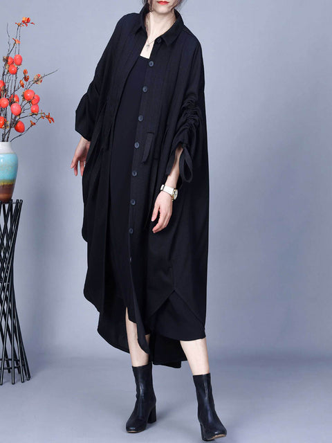 Women Spring Fashion Irregular Hem Shirt Coat