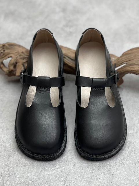 Women Summer Leather Soft Flat Shoes