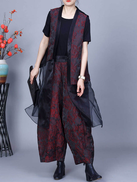 Women Vintage Flower Print Spring Loose Harem Pants