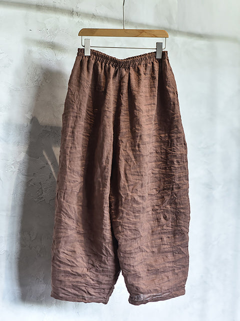 Women Summer Vintage Solid Loose Linen Pants