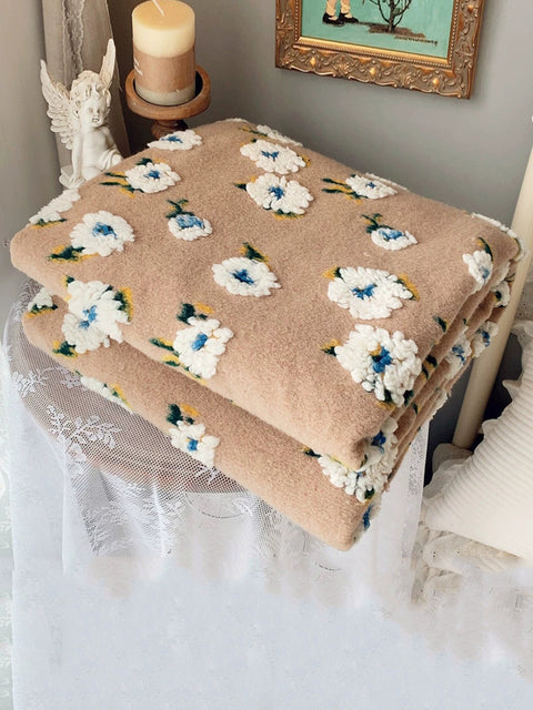 Daisy Fleece Wool Queen Bedcover Sofa Blanket