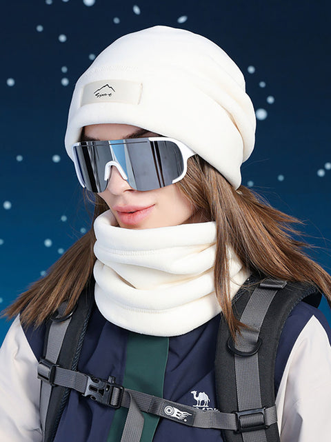 Winter Warm Wind Proof Soft Fleece-lined Hat and Scarf