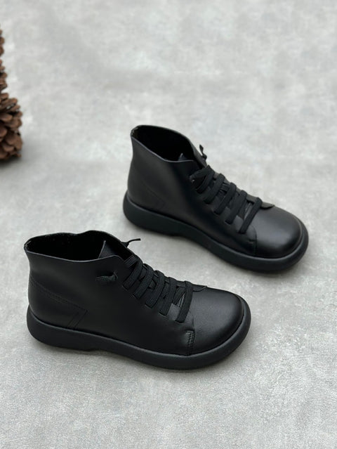 Women Stylish Genuine Leather Fleece-lined Boots