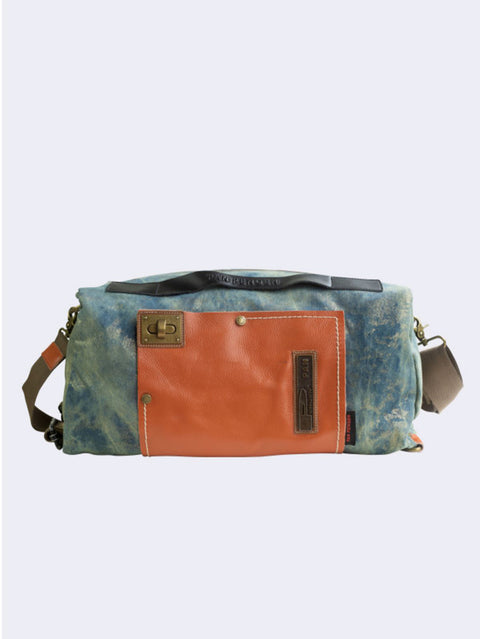 Women Retro Canvas Leather Spliced Shouder Bag