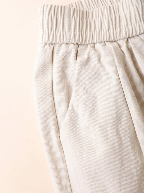 Women Spring Pure Color Cotton Wide-leg Bloomers