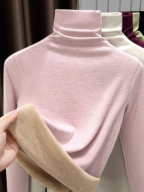 Women Winter Casual Warm Turtleneck Base Blouses