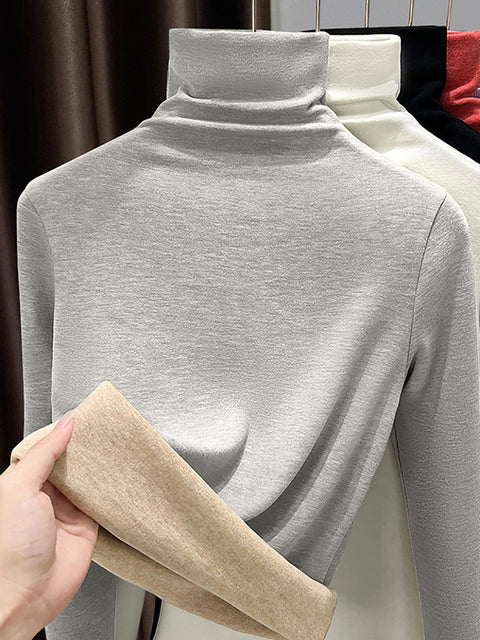 Women Winter Casual Warm Turtleneck Base Blouses