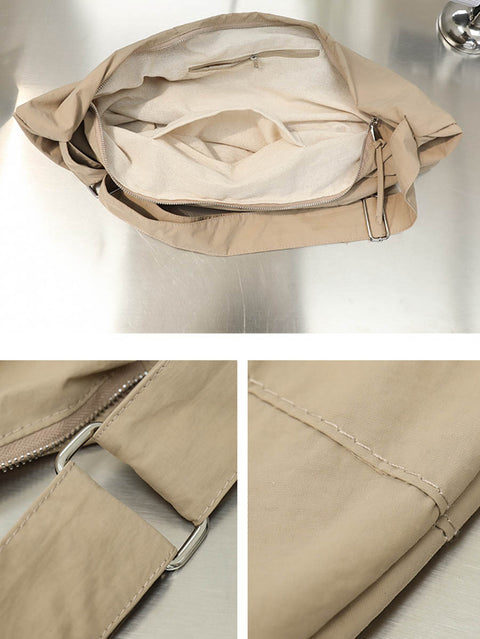 Casual Commute Solid Nylon Crossbody Bag