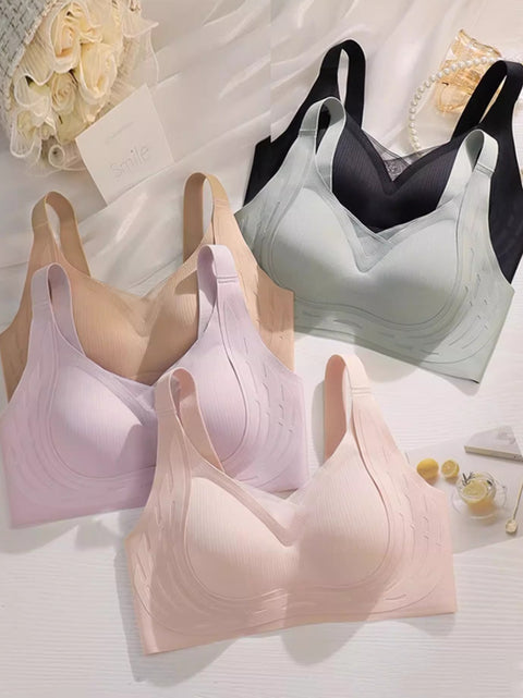 Women Casual Seamless Solid Fixed Cup Bra