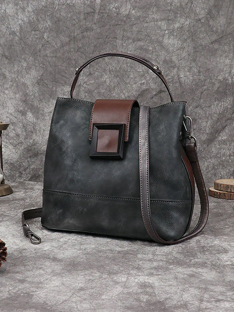 Women Retro Leather Handbag Crossbody Bag