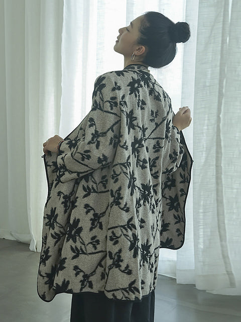 Vintage Reversible Wear Jacquard Loose Cheongsam Coat