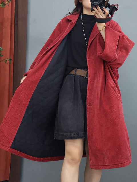 Plus Size Winter Women Batwing Sleeve Baggy Mid Length Padded Coat