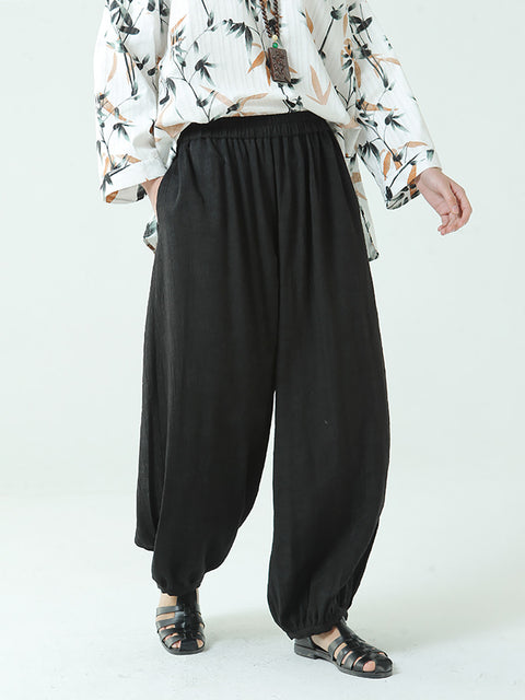 Plus Size Women Spring  Loose Lantern Pants